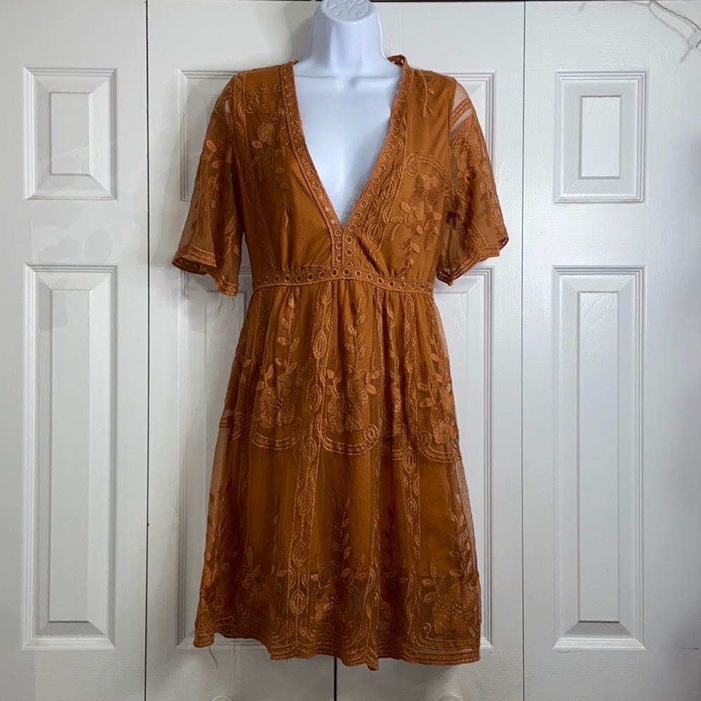 Cage | Lace Overlay Dress